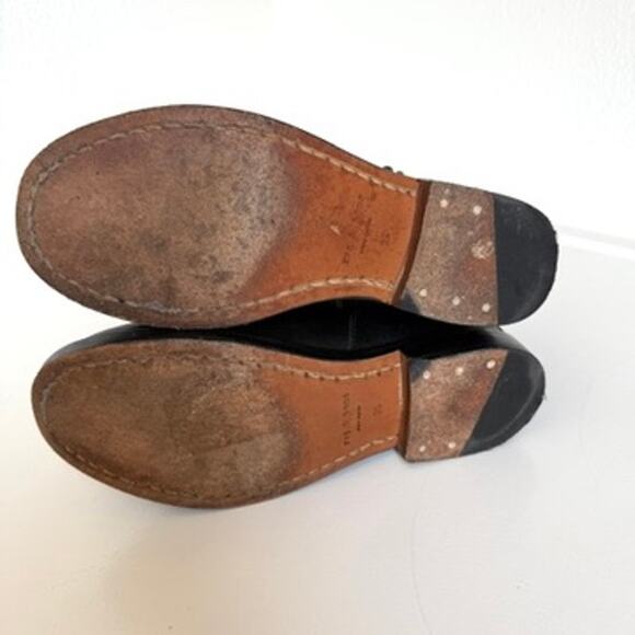 RAG & BONE Moto Ankle Boots Black Leather Buckle Detail Size 35 Biker Style Moto - Picture 6 of 11